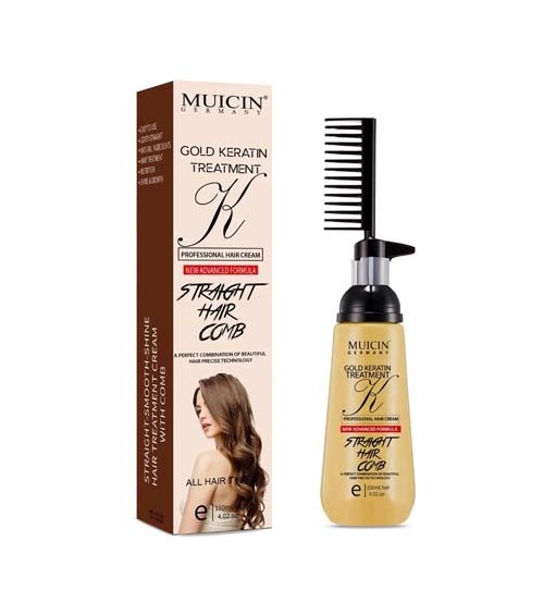 Muicin Gold Keratin New Advanced Formula Straight Hair Comb Professional Hair Cream 150ml